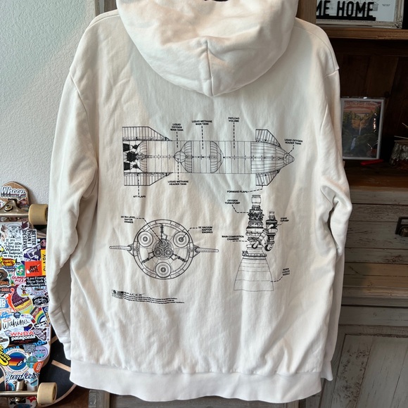 SpaceX men’s official starship schematics hoodie size XL - Picture 3 of 10